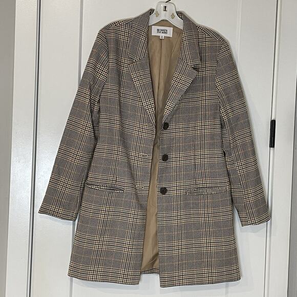 BB Dakota Steve Madden Blazer Womens S Plaid Lined Jacket Office Casual - Picture 2 of 9